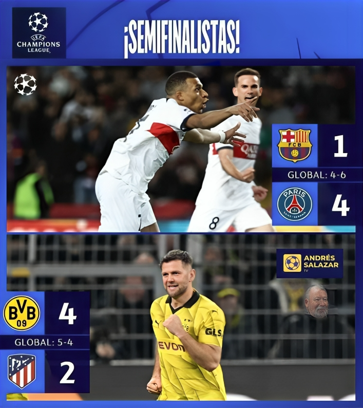 ¡PSG y Dortmund avanzaron a las semis de la UEFA Champions League! 🏆