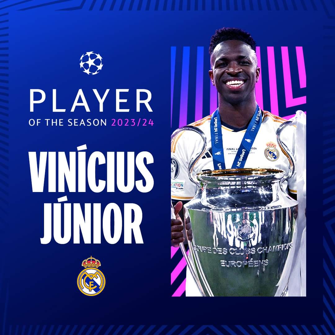 Vinicius Junior, mejor jugador de la UEFA Champions League 2023/24