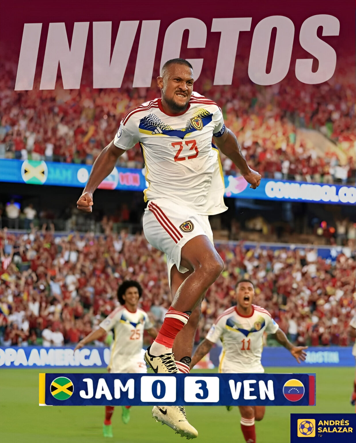 Copa América 2024 🇻🇪 Venezuela goleó a Jamaica y terminó líder de