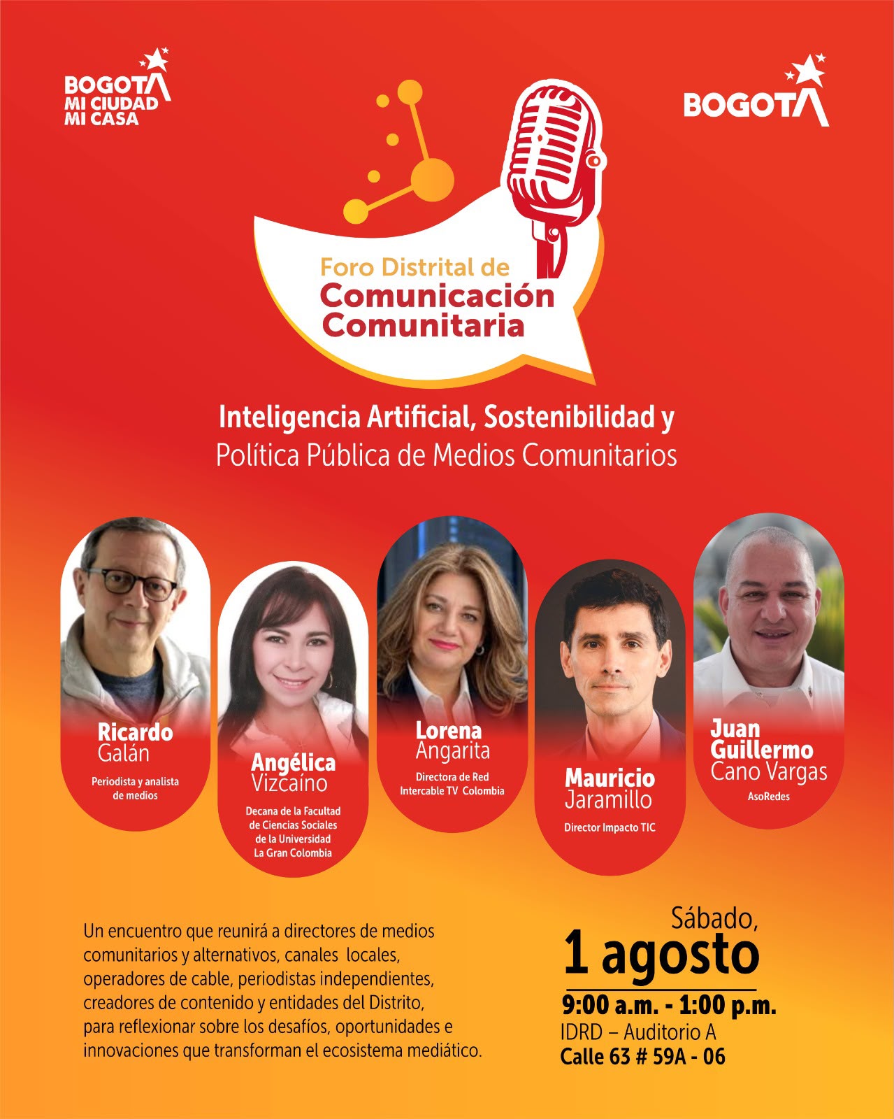 Medios comunitarios de Bogotá debatirán sobre inteligencia artificial, sostenibilidad y política pública