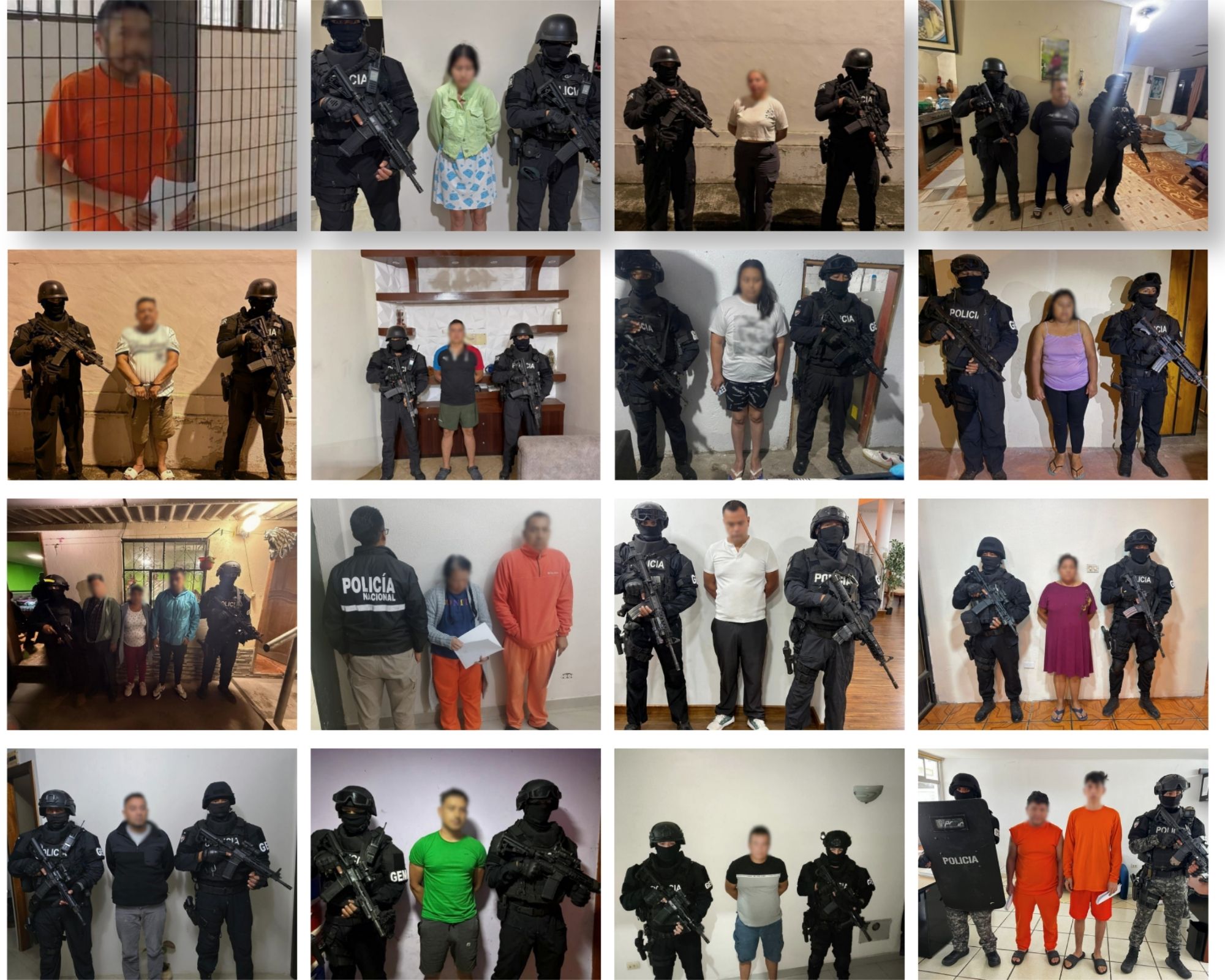 La Policía de Ecuador detiene a 23 sujetos vinculados a organización delictiva transnacional dedicada al tráfico de explosivos, municiones y contrabando