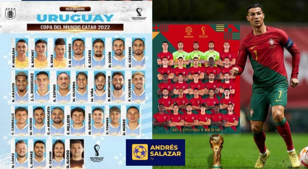 Convocatoria oficial de Portugal y Uruguay para el Mundial de Qatar