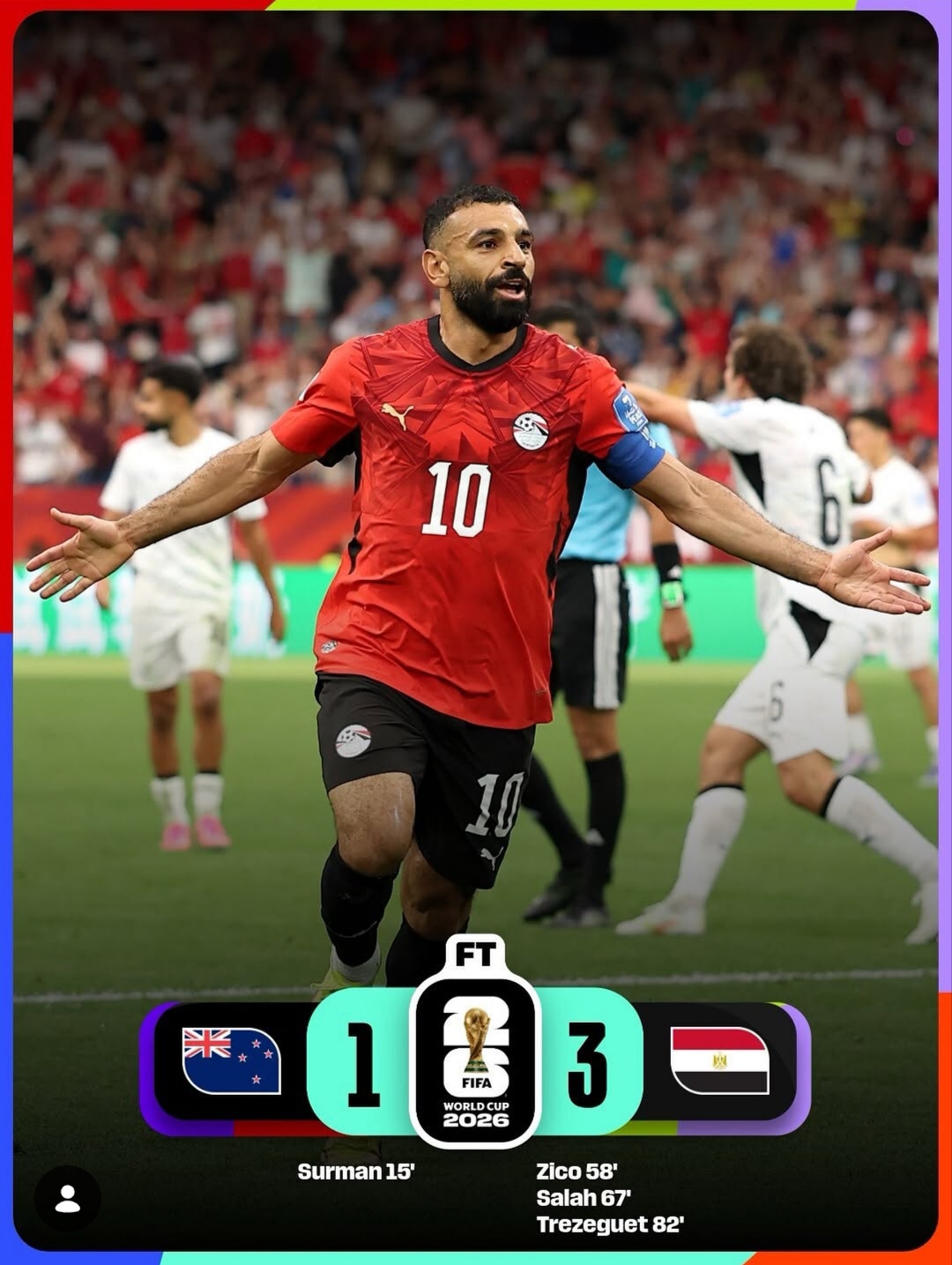 Mundial 2026: Egipto derrotó a Nueva Zelanda y es líder del Grupo G