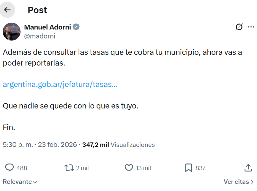AHORA PODES DENUNCIAR LAS TASAS MUNICIPALES