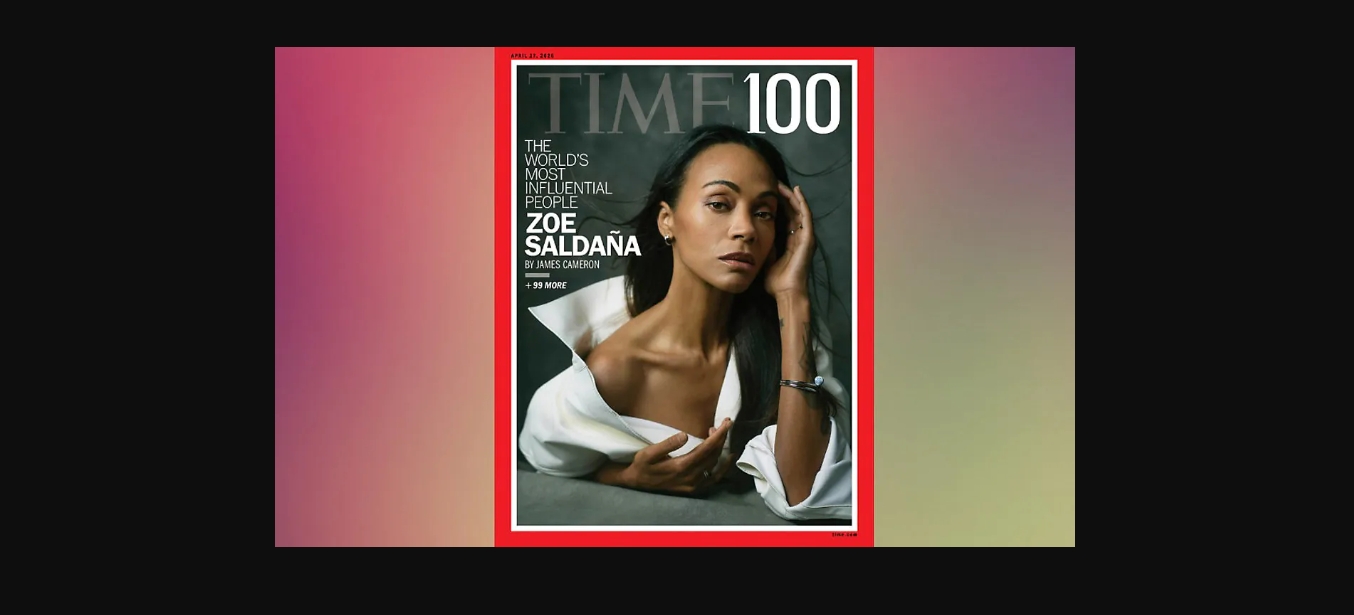 Zoe Saldaña, destacada entre las 100 personas más influyentes de 2026 de la revista Time